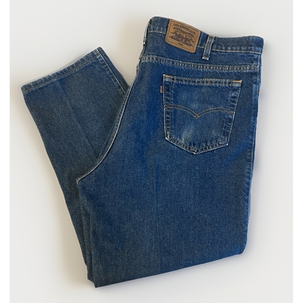Vintage 90s LEVIS 540 BROWN TAB Relaxed‎ Fit Made In USA Blue Jeans 42X30